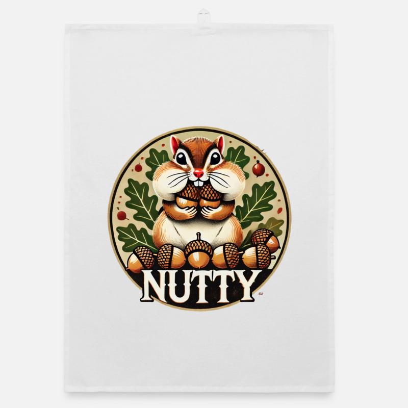Nutty Chipmunk Harvest Charm Organic dish towel