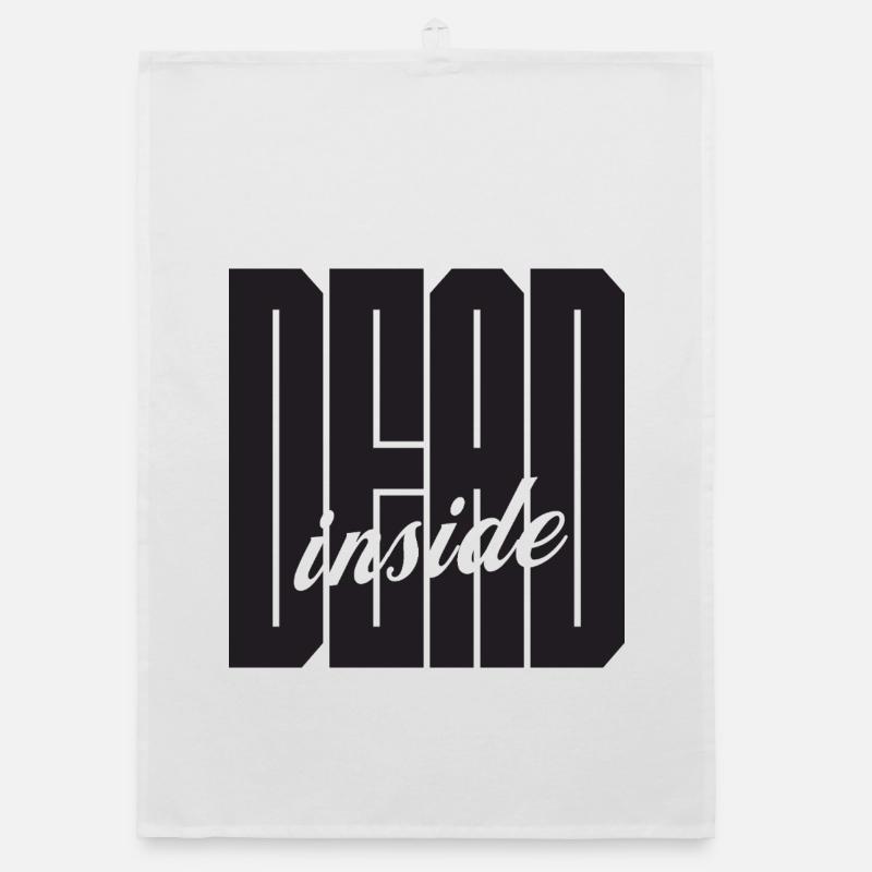 Dead Inside bold logo Organic dish towel