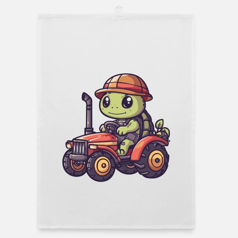 Turtle Tractor Farmer Organic dish towel