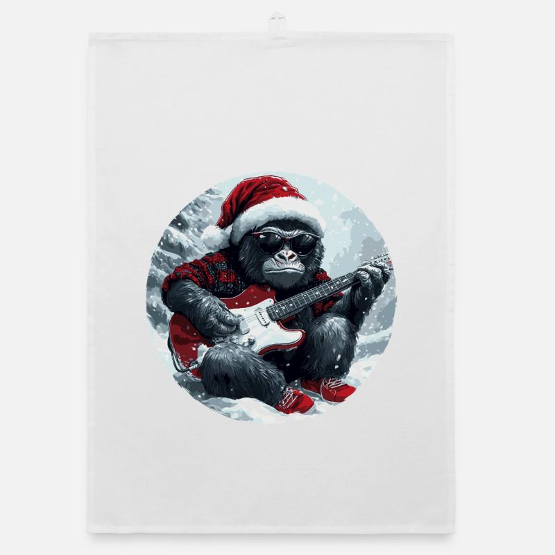 Gorilla Guitare de Noël Torchon bio