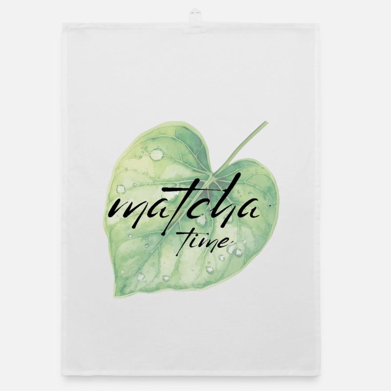 Matcha, Leaf, Green, Time Organic dish towel