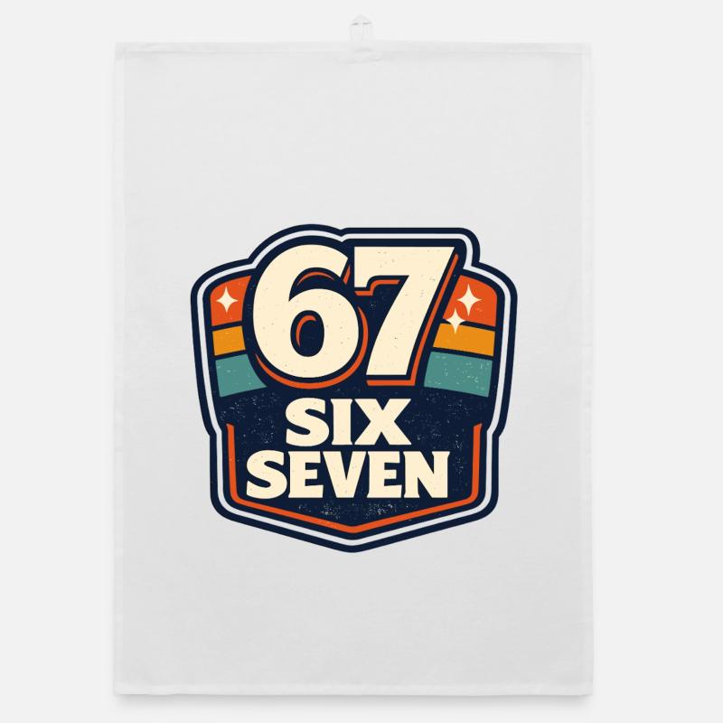 67 Six Seven Meme Funny Gift Organic dish towel