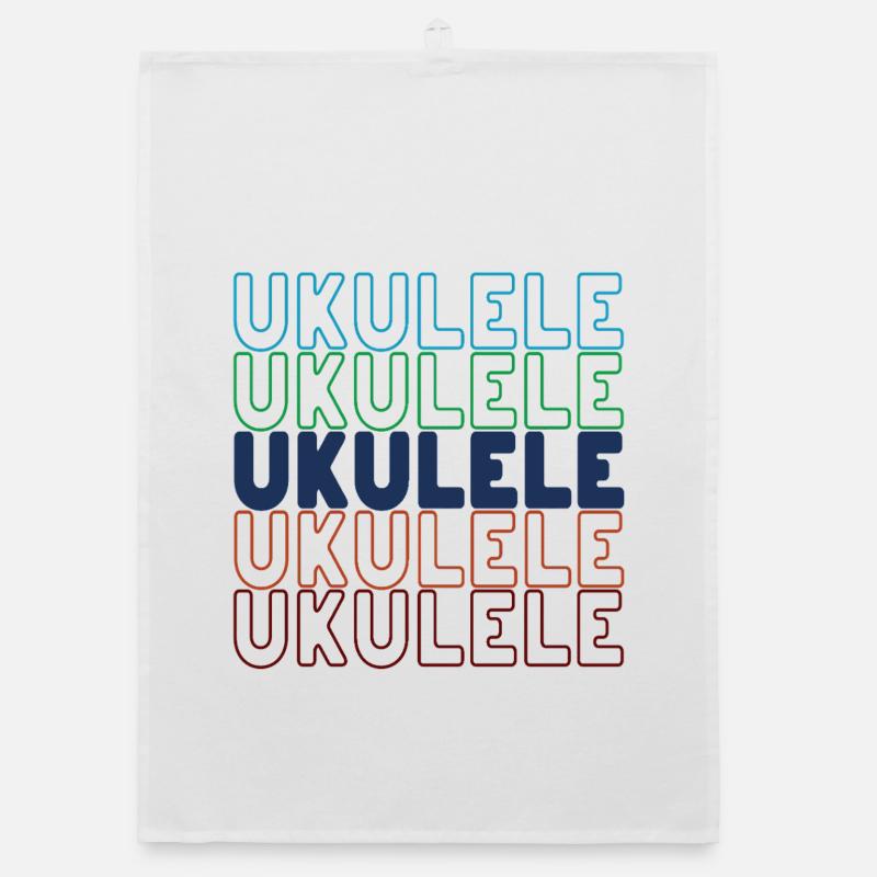 Ukulele typography Organic dish towel