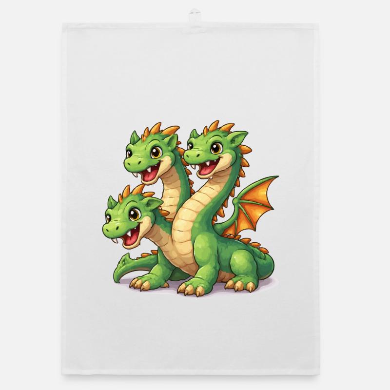Three-Headed Dragon Organic dish towel