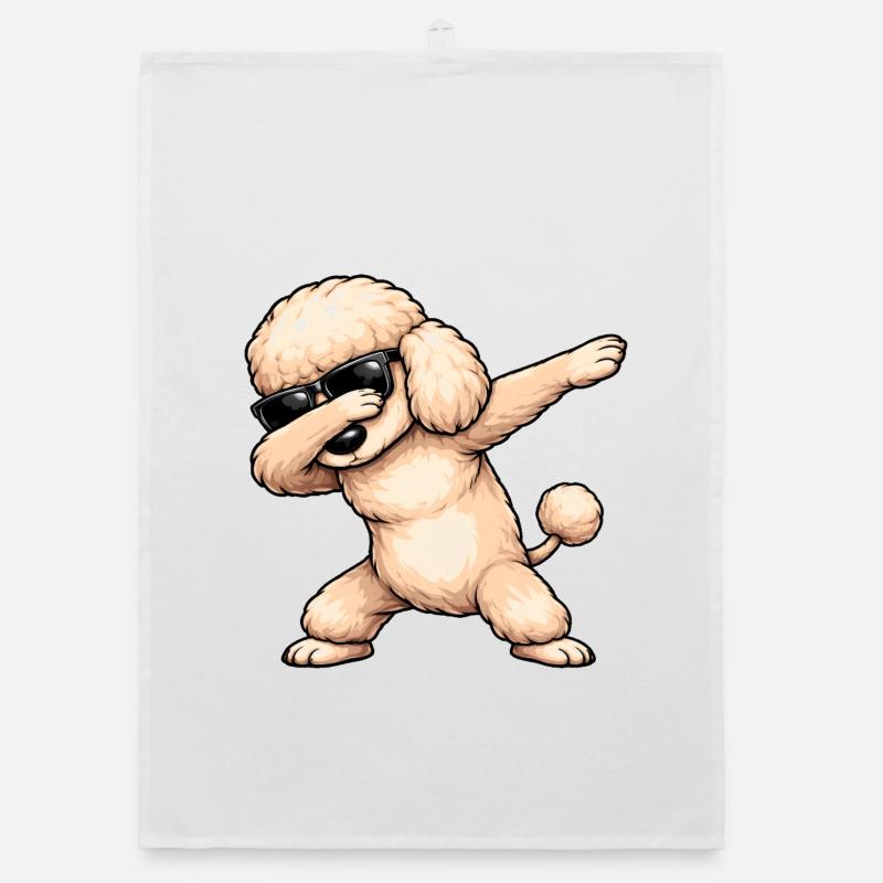 Dabbing Poodle Organic dish towel