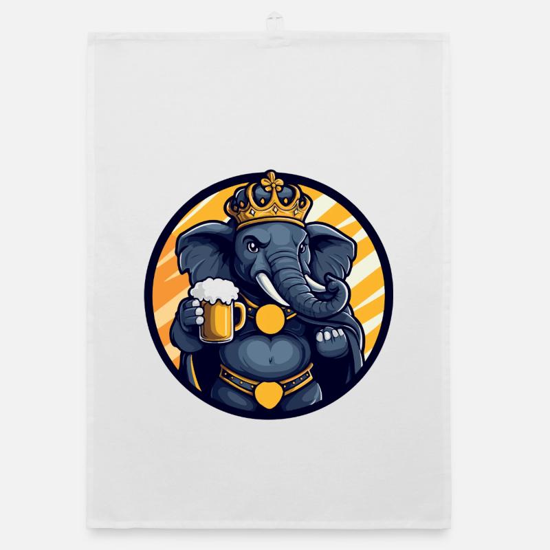 Elephant Beer Funny Organic dish towel