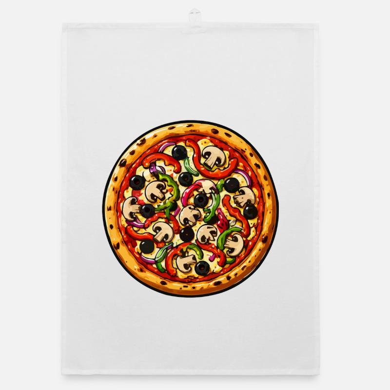 Pizza Pop Art: Bunte Beläge Organic Geschirrtuch