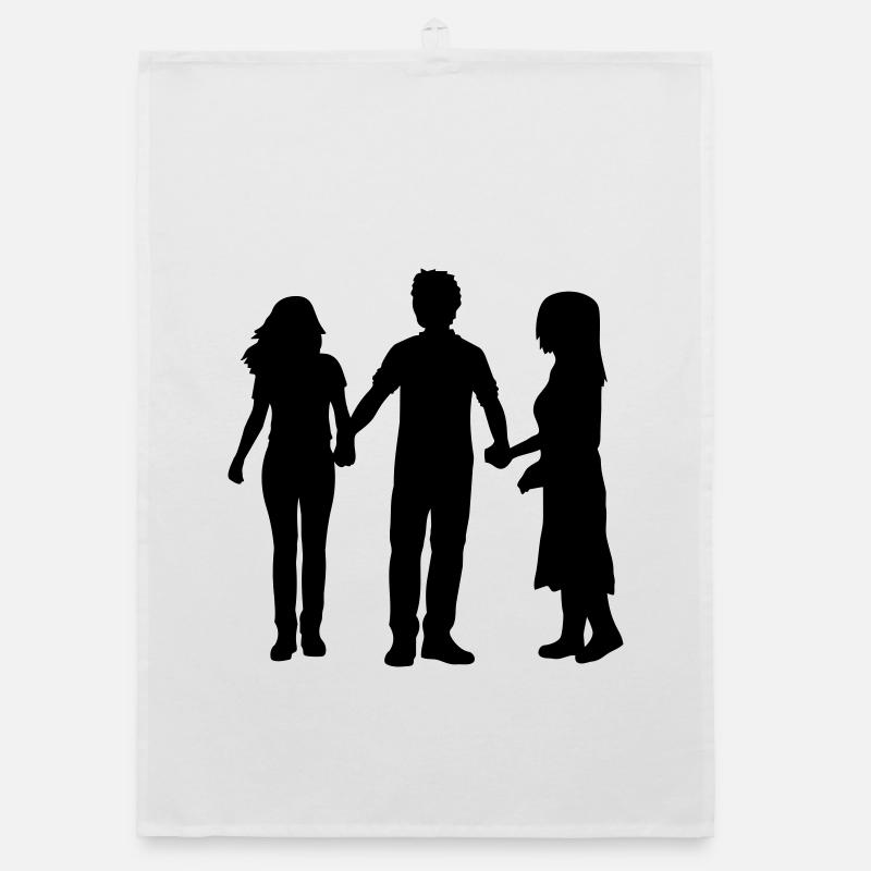 People Group Silhouette Friends Team Together Organic dish towel
