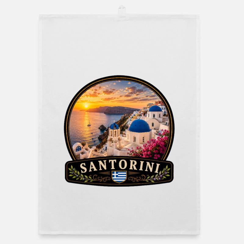 Croisière à Santorin, Grèce, Soirée d’Oia Torchon bio