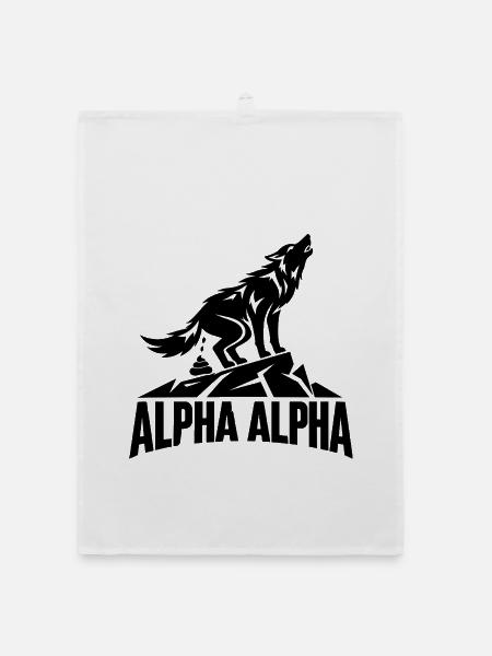 Alpha Alpha Wolf - Organic Geschirrtuch - Weiß - Vorne