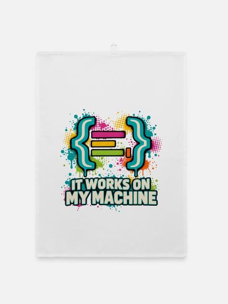 It Works On My Machine - Organic Geschirrtuch - Weiß - Vorne