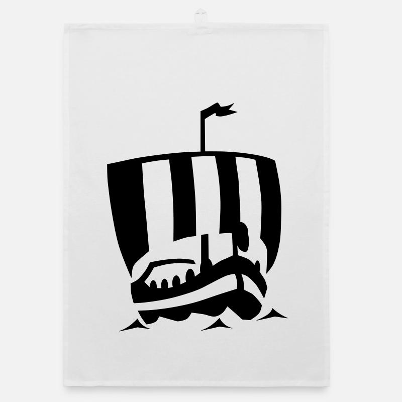 Wikinger Schiff Organic Geschirrtuch