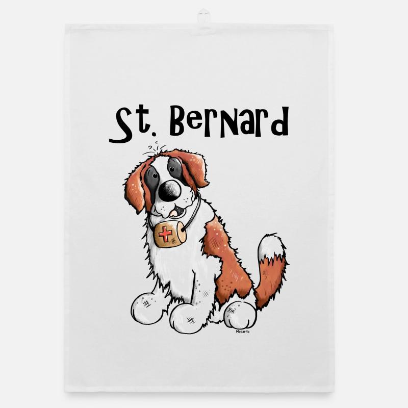 Droll Saint Bernard - Dog Organic dish towel