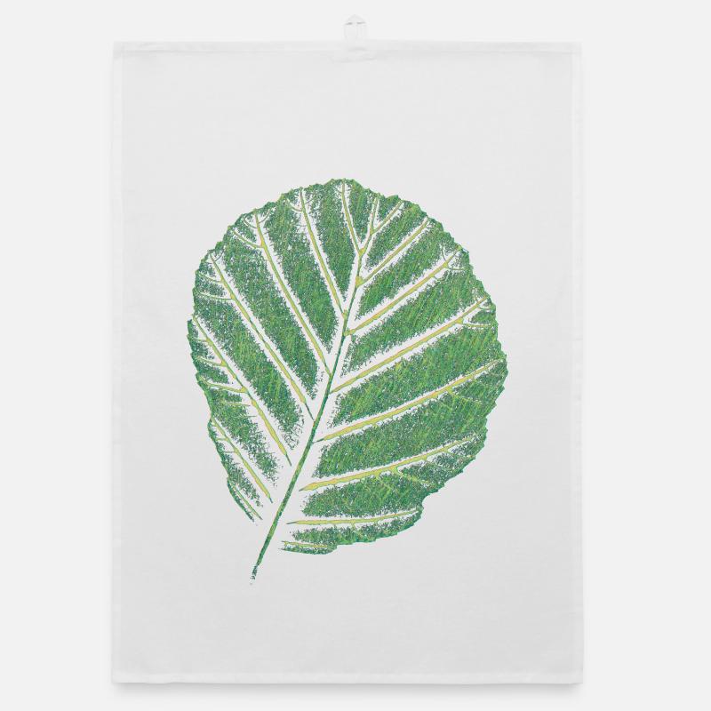 Blatt Erle / Original Kunstdruck Organic Geschirrtuch