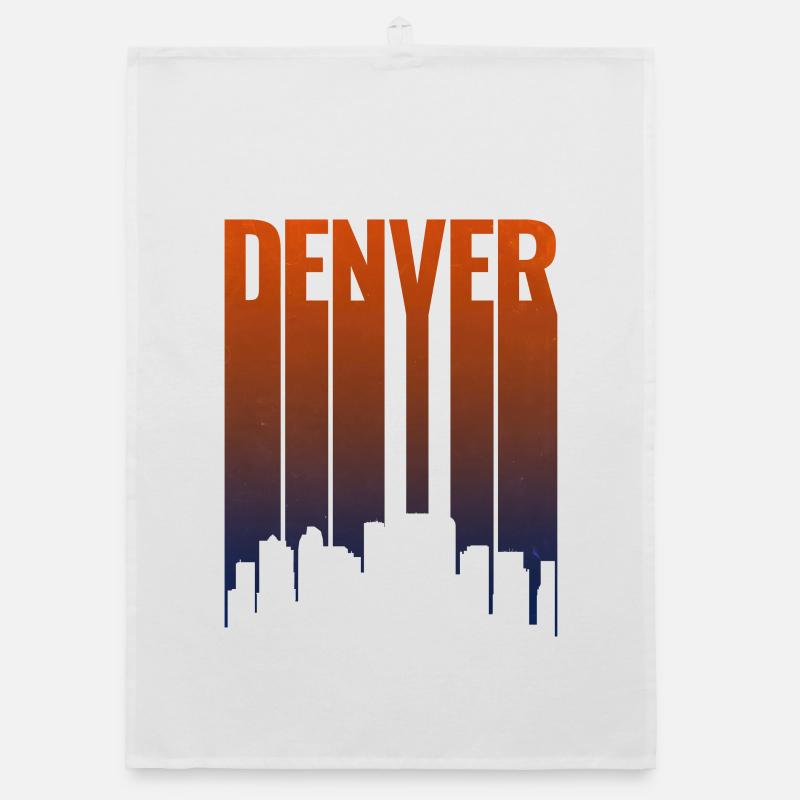 Denver Skyline Gradient Organic dish towel