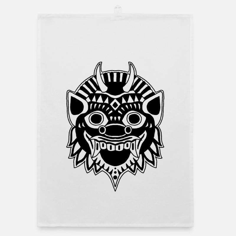 Drache oder Dämon? Organic Geschirrtuch