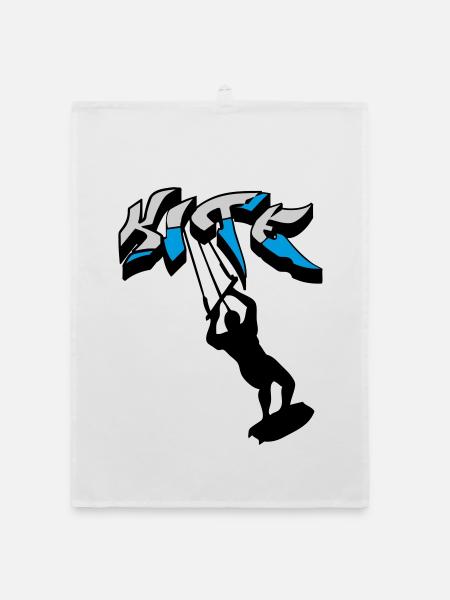 kiteboarding, kitesurfer, kiteboard, kitesurfing - Organic dish towel - white - Front