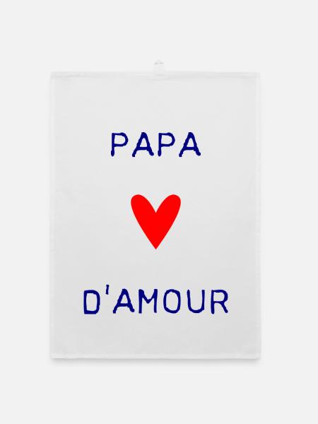 BONNE FÊTE PAPA. PAPA. FÊTE DES PÈRES. PÈRE - Torchon bio - blanc - Devant