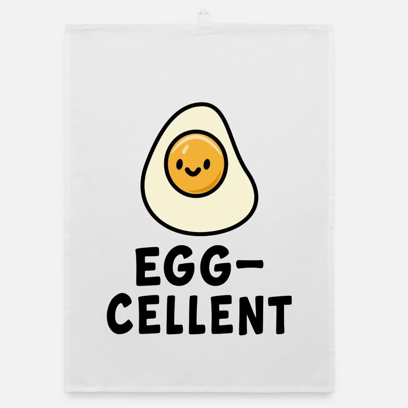 Cute Sunny Side Egg Illustration Organic dish towel