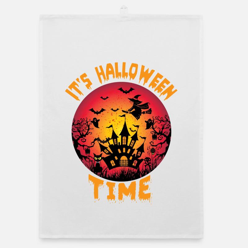 C’est l’heure d’Halloween Design Torchon bio