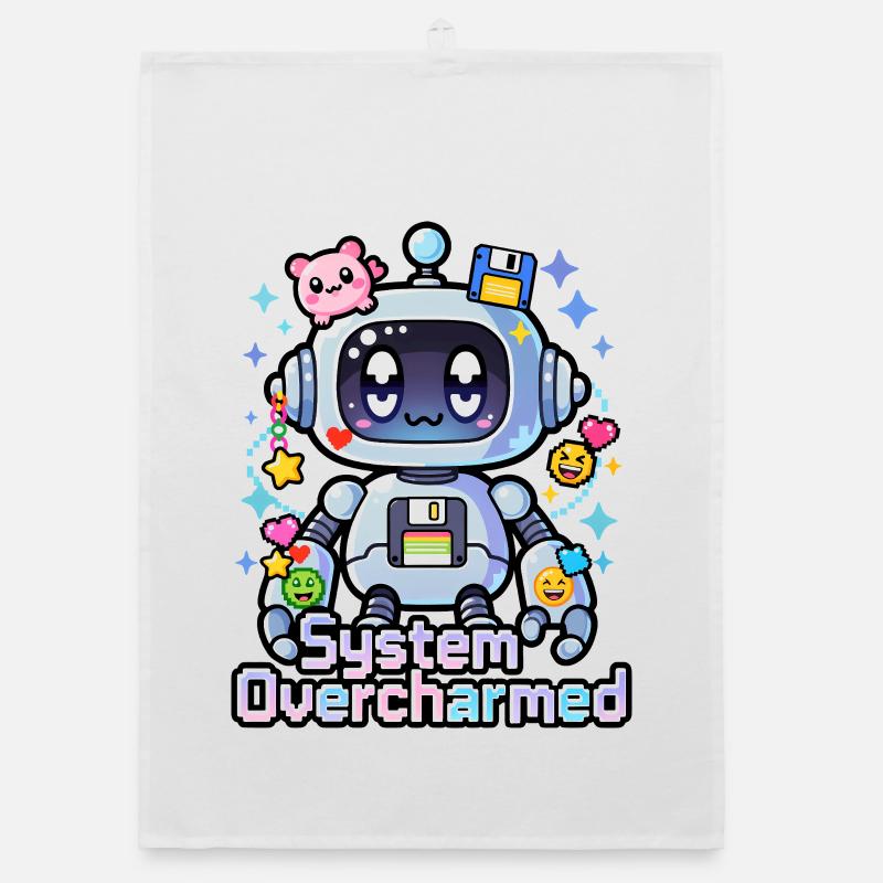 🤖 - Système surcharmé – Robot avec des breloques numériques Torchon bio