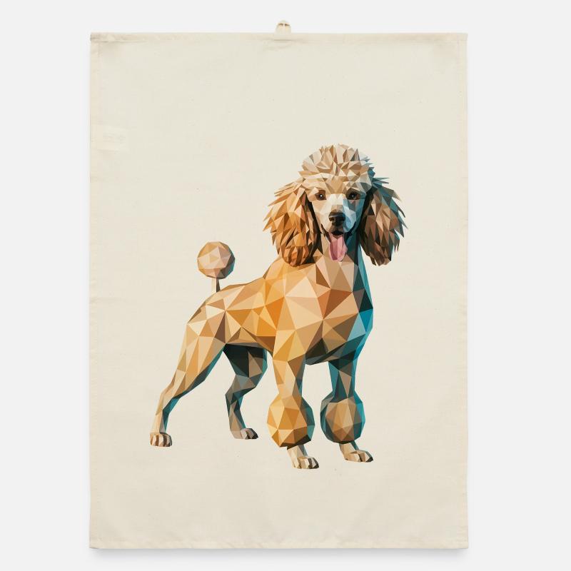 Poodle - Cool Low Poly Logo Organic dish towel