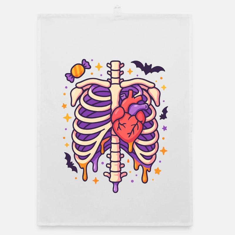 Anatomie Gothic Thoraxkäfig Organic Geschirrtuch