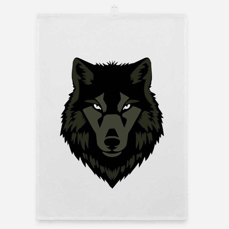 Wolf_grau_T shirt_Geschenk_Jaeger Organic dish towel