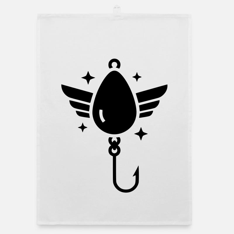 Holy Fishhook Wings Vector Organic dish towel
