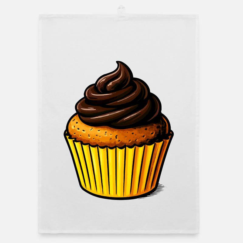 Illustration de cupcakes au chocolat Torchon bio