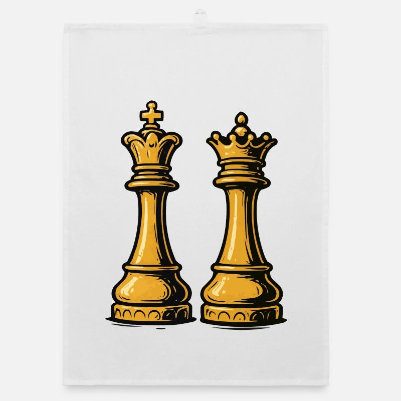 King Queen Chess Organic dish towel