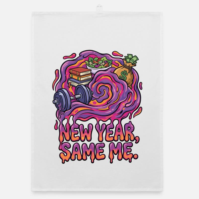 Nouvelle année, la même moi Torchon bio