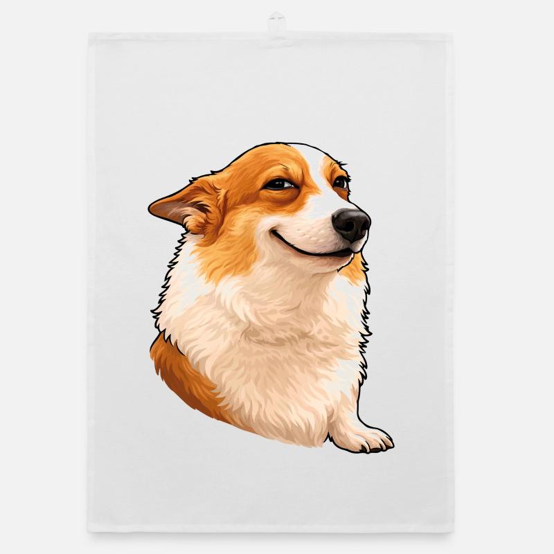 Corgi suffisant – Œil de chef avec attitude Torchon bio