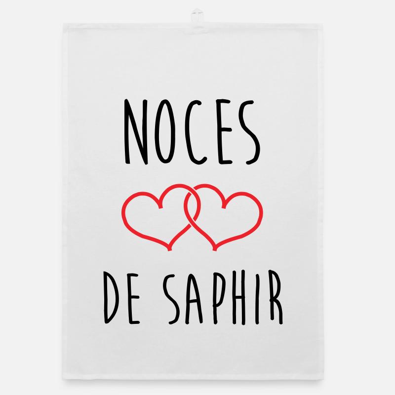 Noces de Saphir 16 ans de mariage Torchon bio