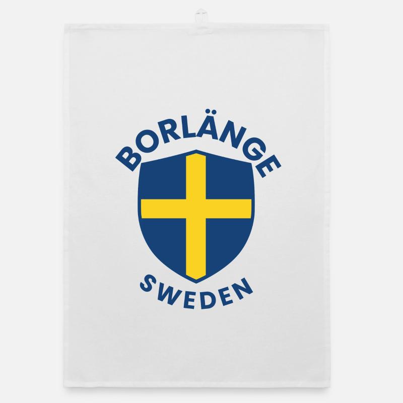Borlänge Shield: Swedish flag design Organic dish towel