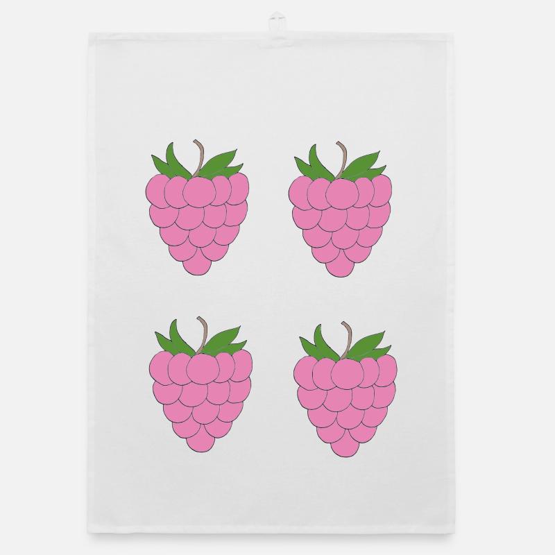 Motif de double grappe de framboise Torchon bio