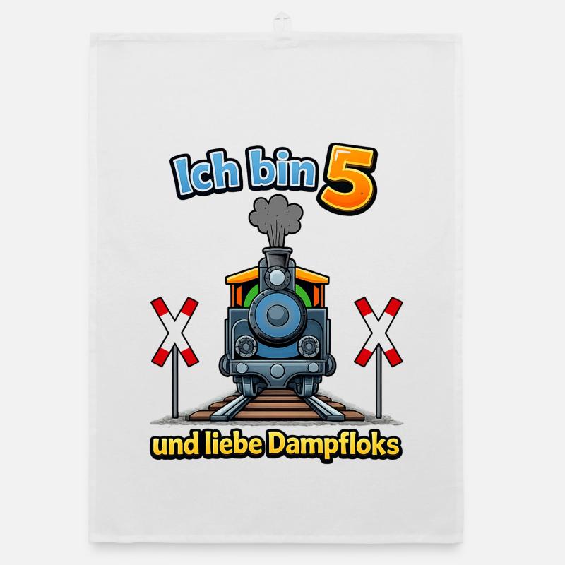 Dampflok Ich bin 5 Organic Geschirrtuch
