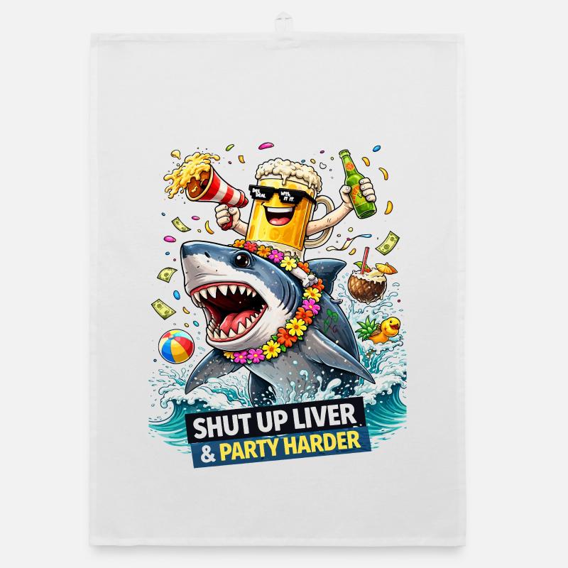 Fête du requin : Shut Up Liver Tee Torchon bio