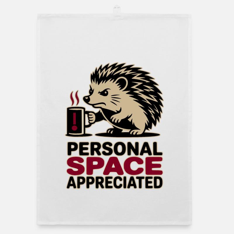 Grumpy Hedgehog Persönlicher Raum Introvertierter Kaffee Organic Geschirrtuch