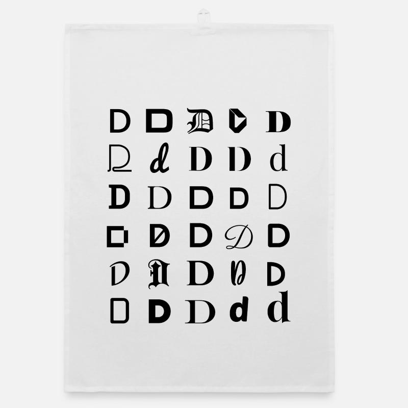 Typographie : design de mosaïque de lettres D. Torchon bio