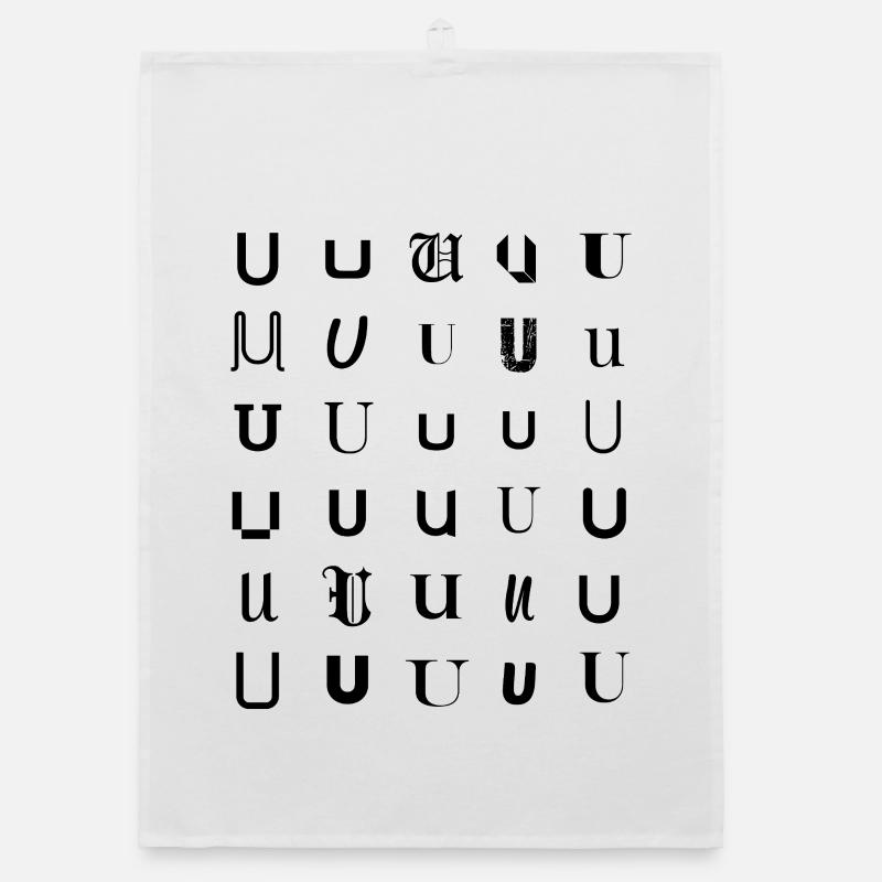 Typografie U Monogramm Buchstabenmosaikdesign. Organic Geschirrtuch