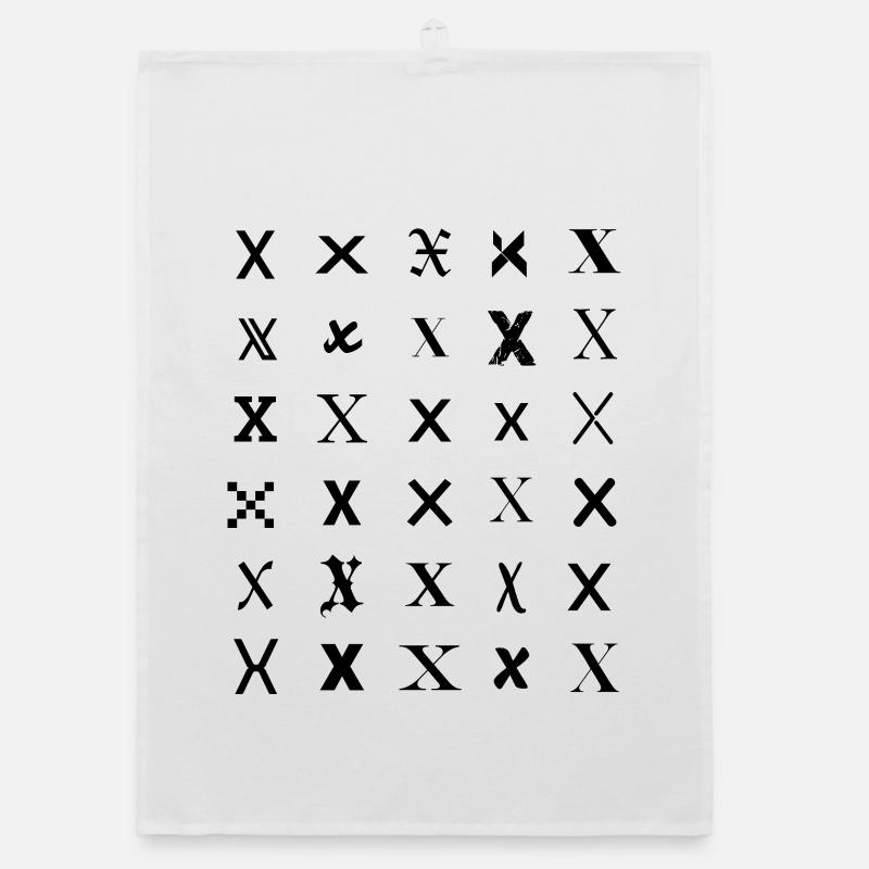 Typography X monogram letter mosaic design Organic dish towel