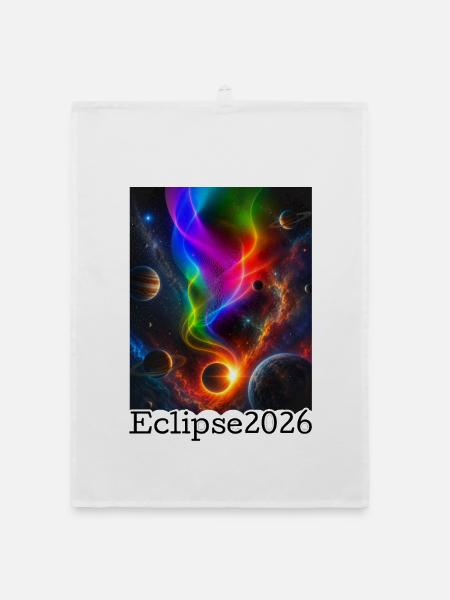 Nebula Neon Eclipse 2026 édition limitée - Torchon bio - blanc - Devant