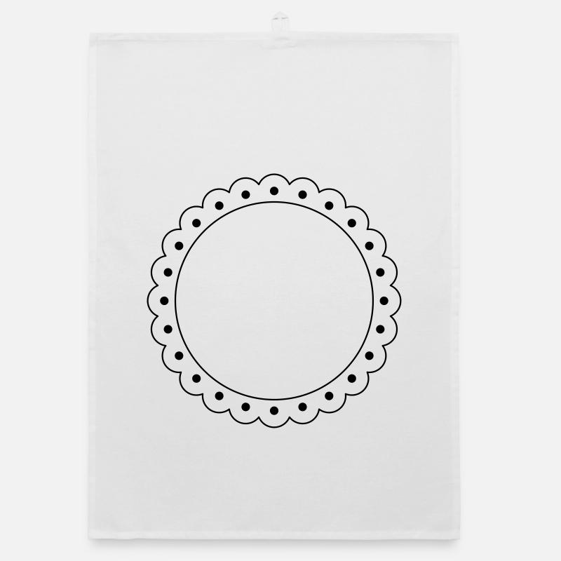 round frame contour wave edge Organic dish towel