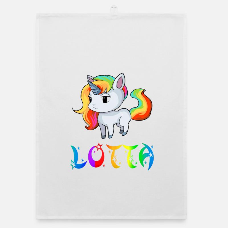 Lotta Einhorn - Organic Geschirrtuch - Weiß