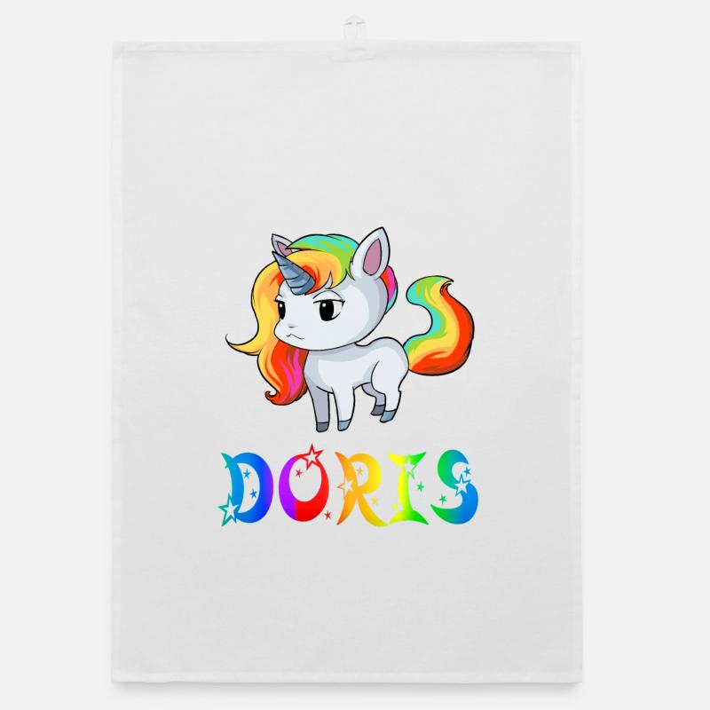 Einhorn Doris - Organic Geschirrtuch - Weiß