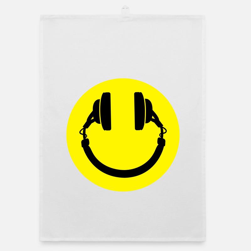Kopfhörer smiley Organic Geschirrtuch