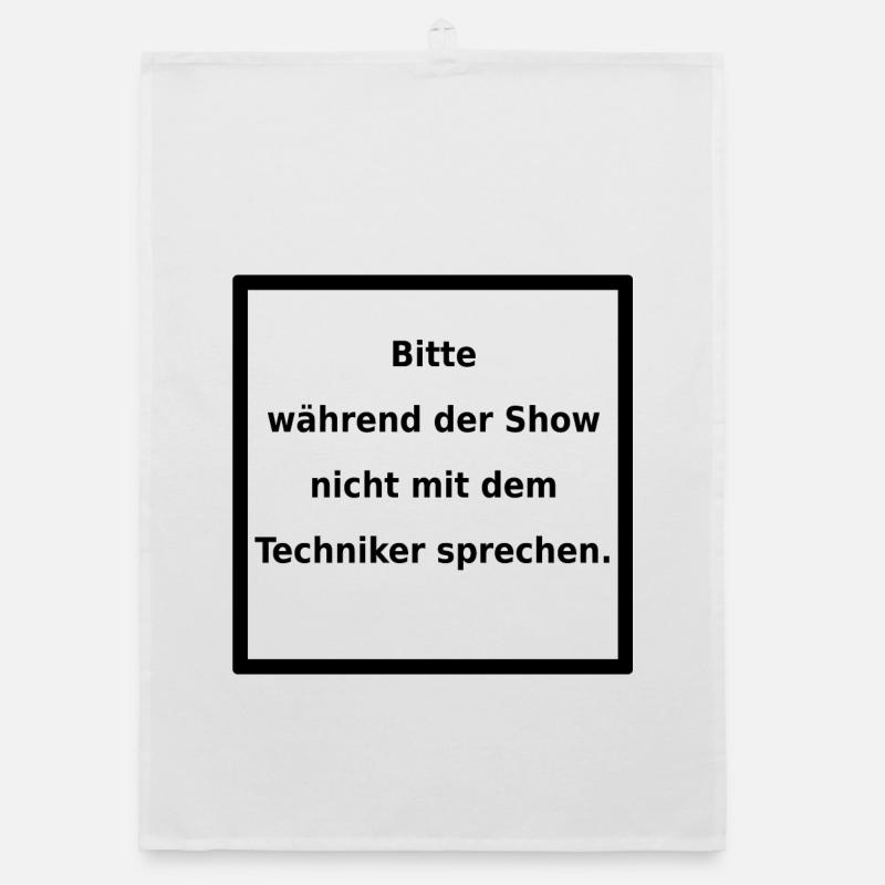 Warnhinweis: Techniker. (black) Organic Geschirrtuch
