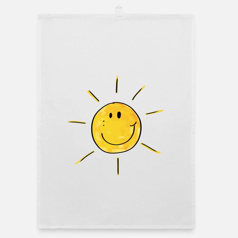 Peu de soleil - Sun - été - vacances - Torchon bio - blanc