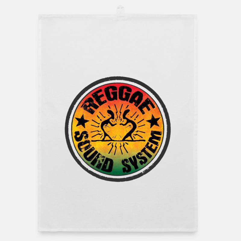 Reggae Soundsystem - Organic Geschirrtuch - Weiß